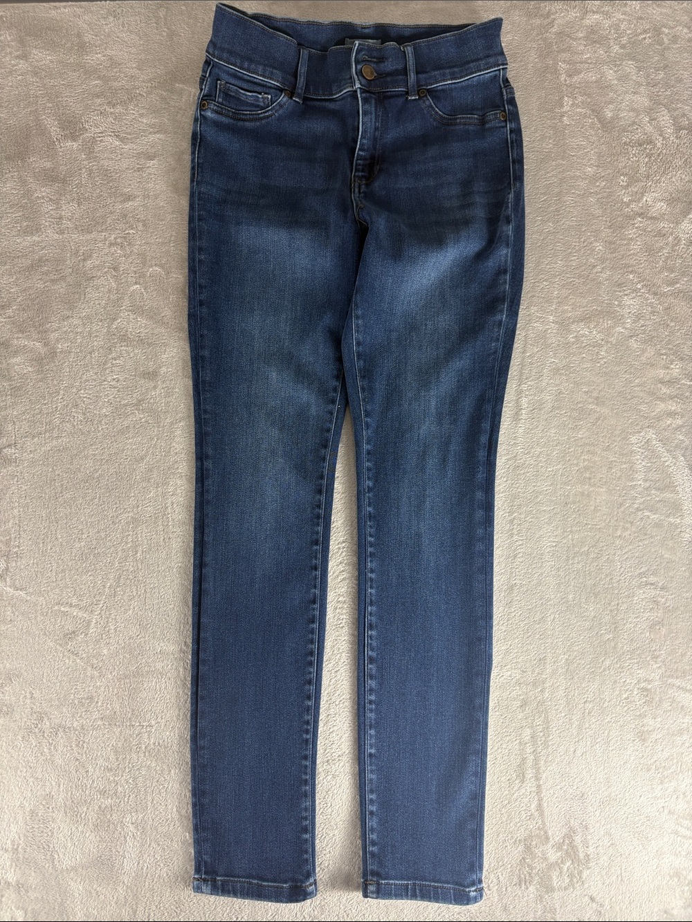 New York & Company Women's Dark Wash Slim Jeans Double Button Size 10